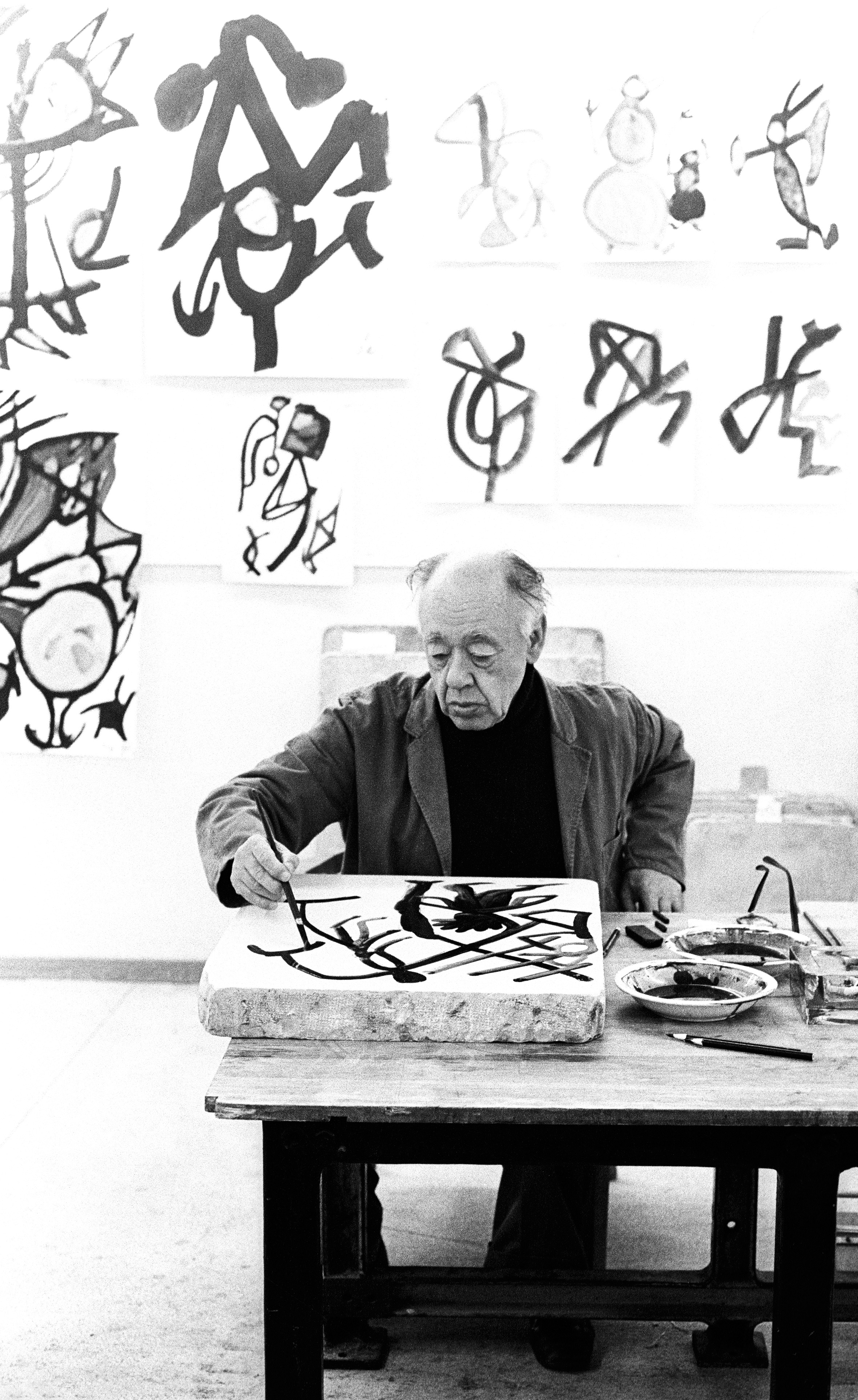 Eugène Ionesco à l’atelier Erker à Saint-Gall, 1986, photographie © Franziska Messner-Rast