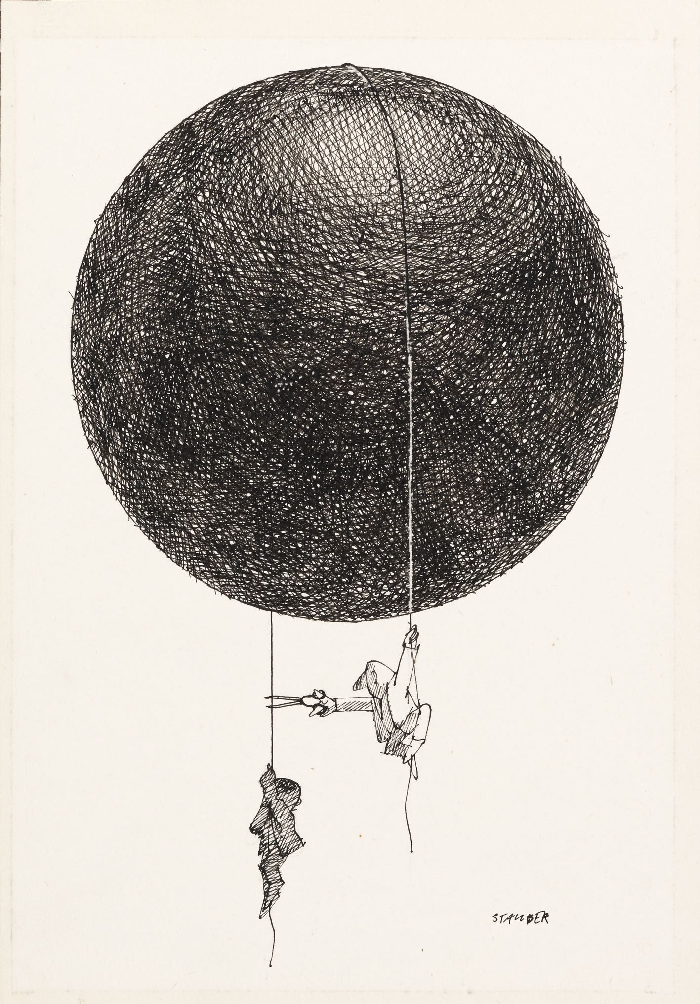 Jules Stauber, Ohne Titel, Federzeichnung, o.D. © Centre Dürrenmatt / P.T.