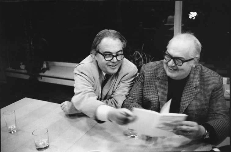 Max Frisch und Friedrich Dürrenmatt in Rüschlikon, 1968. Foto: Pia Zanetti