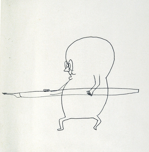 Critique lançant sa plume comme un javelot], 1963