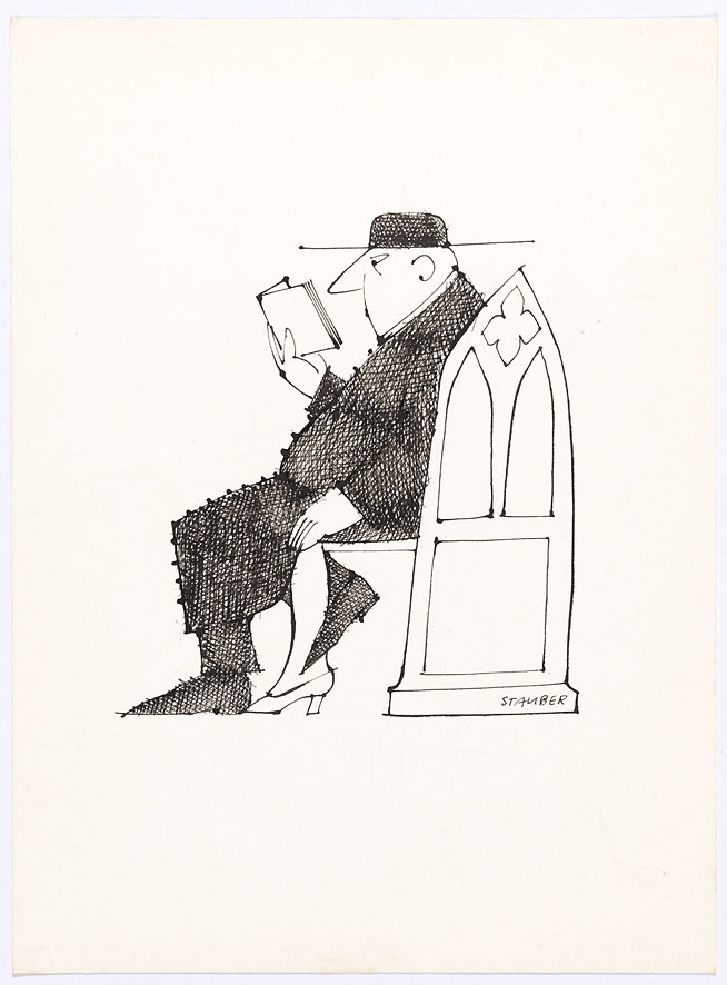 Jules Stauber, sans titre, encre de Chine sur papier, s.d. © Centre Dürrenmatt / P.T.